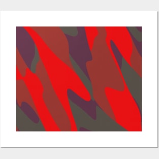 red purple and gray abstract Posters and Art